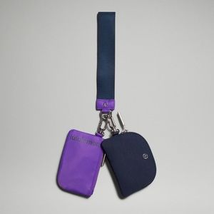 Lululemon Dual Pouch Wristlet, True Navy/Atomic Purple - NWT